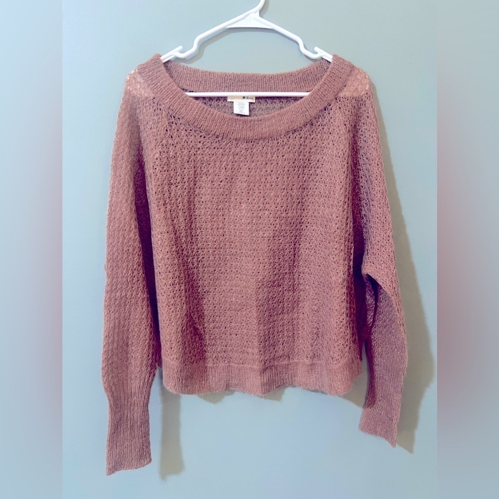M.Rena waffle knit texture sweater lightweight kid mohair size small